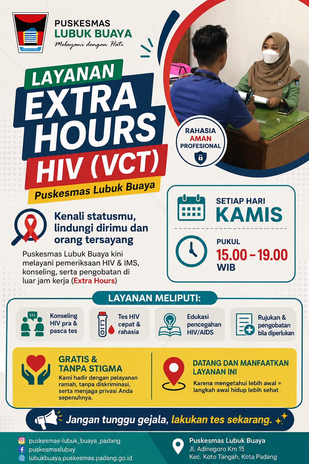 Perluas Akses Pelayanan, Puskesmas Lubuk Buaya Buka Layanan Xtra Hours HIV